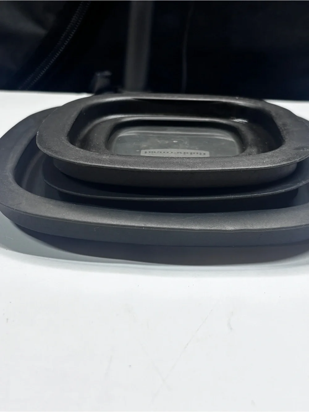 3 Rubbermaid Premier Container Replacement Lids ONLY Window Slate Gray